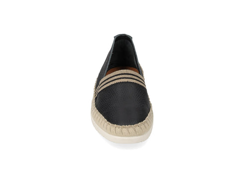 Valleverde Slip-on Donna in Pelle Nera con Profilo in Corda