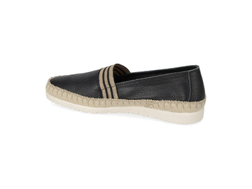 Valleverde Slip-on Donna in Pelle Nera con Profilo in Corda