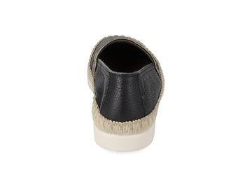 Valleverde Slip-on Donna in Pelle Nera con Profilo in Corda