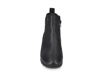 Valleverde Women's Comfortable Ankle Boot in Black Leather and Suede