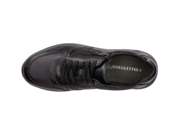 Valleverde Men's Comfortable Shoe in Soft Black Nappa Leather