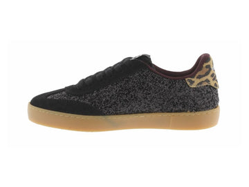 Victoria Berlin Sneaker in Glitter Nero e Stampa Animalier