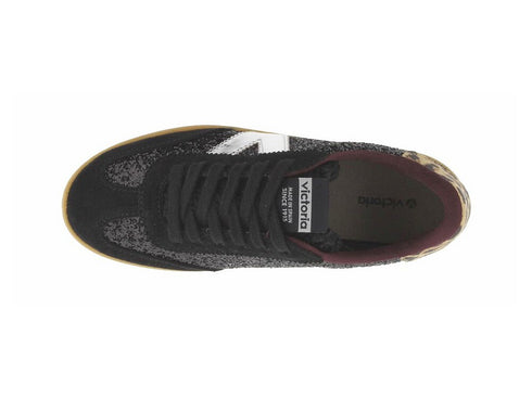 Victoria Berlin Sneaker in Black Glitter and Animal Print
