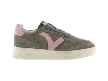 Victoria Seul Sneaker Bicolore in camoscio Kaki e Rosa 257127-kaki