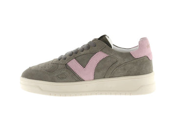 Victoria Seul Sneaker Bicolore in camoscio Kaki e Rosa