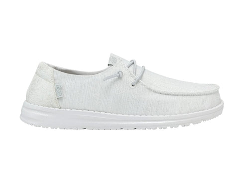 Hey Dude Scarpe Donna Estive Wendy Glitter in tessuto bianco