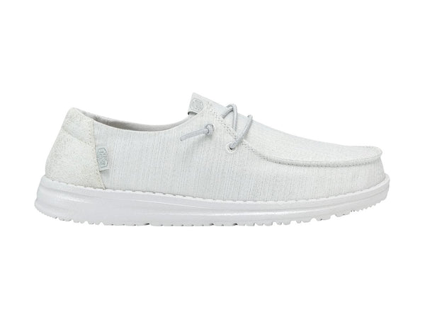 Hey Dude Scarpe Donna Estive Wendy Glitter in tessuto bianco