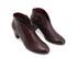Melluso Women's Burgundy Leather Ankle Boot with Wide Heel and Zip
