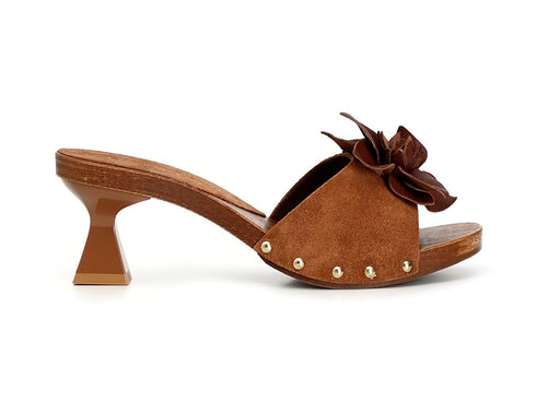 CafèNoir Zoccoli Estivi Tacco Rocchetto Tomaia Camoscio Marrone C1FD6002-M017