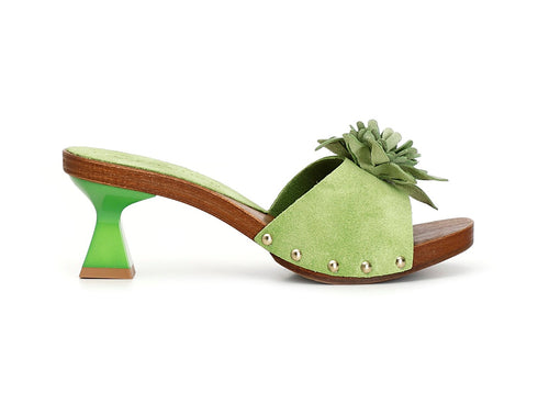 CafèNoir Ciabatte Estive Tacco Rocchetto Tomaia Camoscio Verde C1FD6002-G001