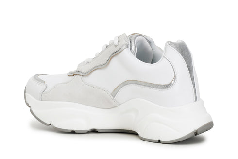 CafèNoir Donna Sneakers in pelle con logo sulla suola C1DA1220W001 Bianco