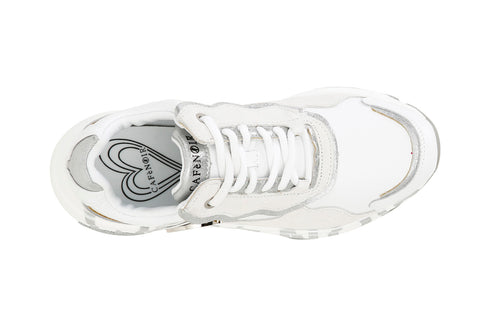 CafèNoir Donna Sneakers in pelle con logo sulla suola C1DA1220W001 Bianco