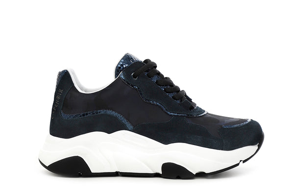 CafèNoir Donna Sneakers in crosta e tessuto mimetico C1DA9060 Blu