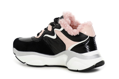 CafèNoir Donna Sneakers in nylon e pelle scamosciata C1DA9240N001 Nero