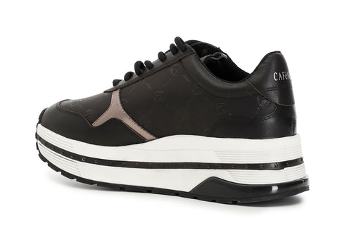 CafèNoir Donna Sneakers in pelle con cerniera C1DB1020N001 Nero