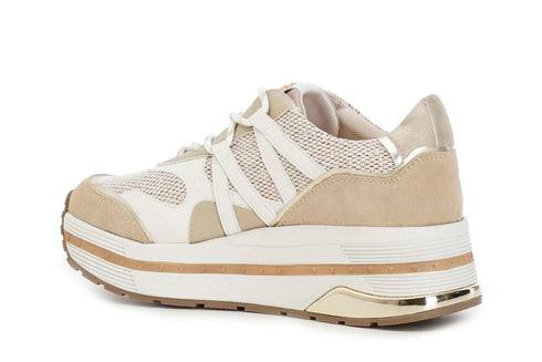CafèNoir Donna Sneakers in mesh e pelle scamosciata C1DB9070L008 Multi beige
