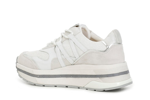 CafèNoir Donna Sneakers in mesh e pelle scamosciata C1DB9070W005 Multi bianco