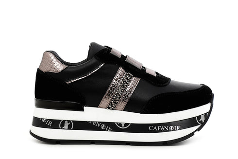 CafèNoir Donna Slip-on in pelle su zeppa C1DC1020 Nero