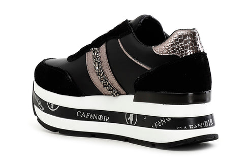 CafèNoir Donna Slip-on in pelle su zeppa C1DC1020 Nero