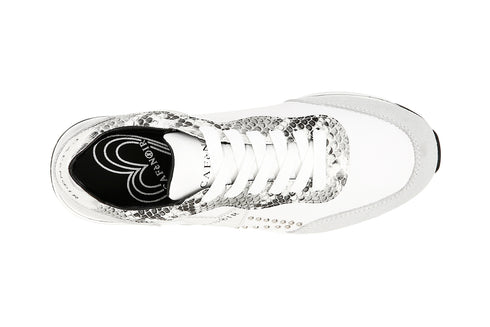 CafèNoir Donna Sneakers in pelle su zeppa con dettagliostella C1DC1030 Bianco