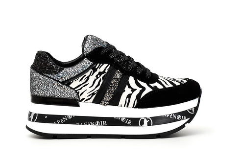 CafèNoir Donna Sneakers in cavallino zebrato multimateriale C1DC8070 Multi zebrato