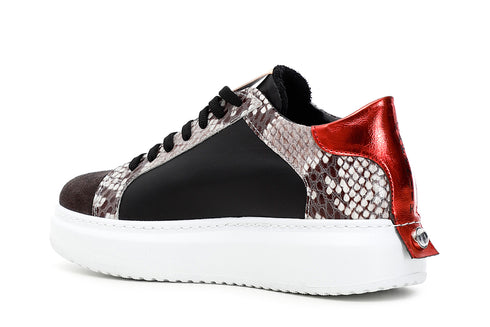 CafèNoir Donna Sneakers in pelle con stella logata C1DE1440 Multi nero