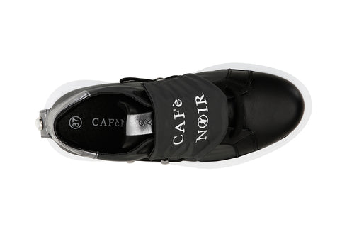 CafèNoir Donna Sneakers in tessuto e pelle C1DE1450 Off black