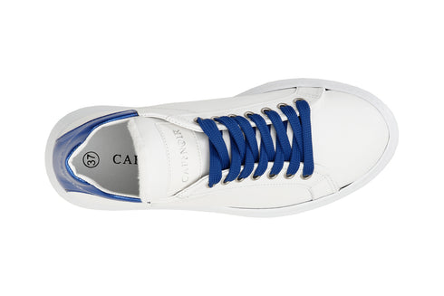 CafèNoir Donna Sneakers in pelle con lacci colorati C1DE1510 Bianco