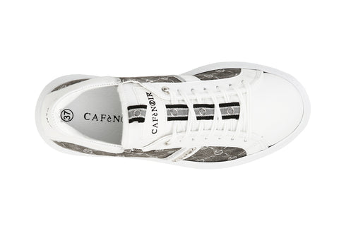 CafèNoir Donna Sneakers in pelle e tessuto con logo C1DE1550 Antracite