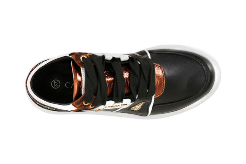 CafèNoir Donna Tronchetto in pelle allacciato con riporti maculati C1DE1660N001 Nero