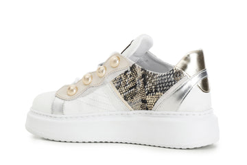 CafèNoir Donna Sneakers in pelle con borchie C1DE1840L008 Multi beige