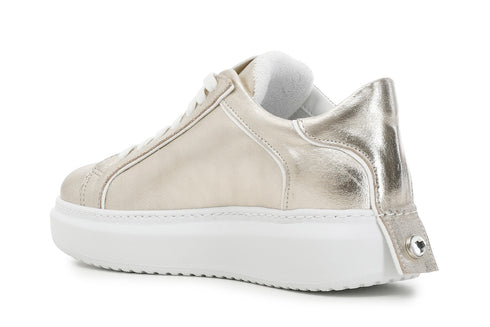 CafèNoir Donna Sneakers in pelle metallizzata con stella C1DE2580L002 Platino