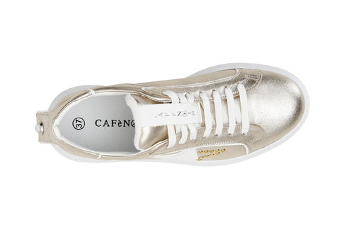 CafèNoir Donna Sneakers in pelle metallizzata con stella C1DE2580L002 Platino