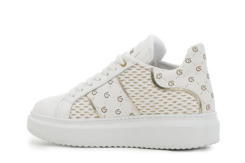 CafèNoir Donna Sneakers in rafia e pelle C1DE9530W001 Bianco