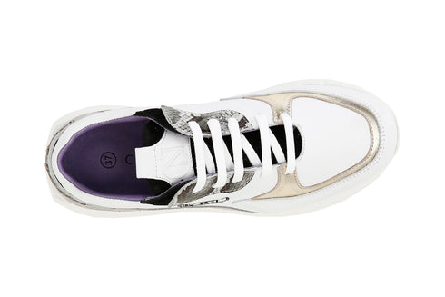 CafèNoir Donna Sneakers in pelle con borchie C1DH1010W005 Multi bianco