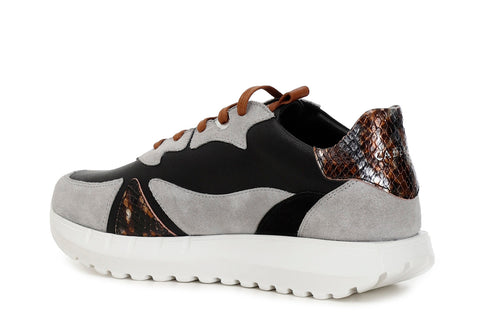 CafèNoir Donna Sneakers in pelle con logo laterale C1DH1020N007 Multi nero