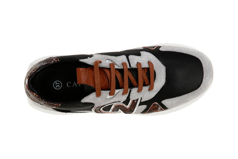 CafèNoir Donna Sneakers in pelle con logo laterale C1DH1020N007 Multi nero