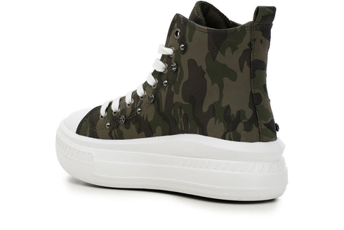 CafèNoir Donna Sneakers allacciata in tessuto camouflage C1DM9220 Militare