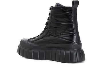 CafèNoir Donna Tronchetto allaciato in tessuto laminato trapuntato C1DM9410N001 Nero