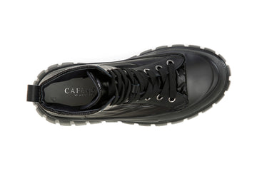 CafèNoir Donna Tronchetto allaciato in tessuto laminato trapuntato C1DM9410N001 Nero