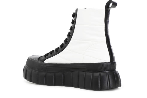 CafèNoir Donna Tronchetto allacciato in tessuto laminato trapuntato C1DM9410W001 Bianco