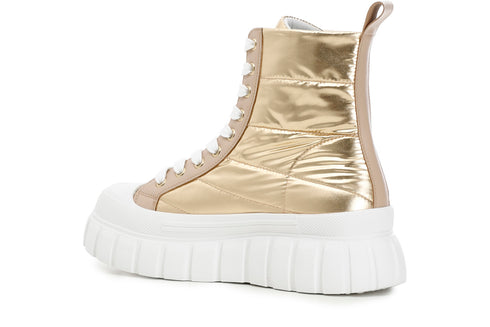 CafèNoir Donna Tronchetto allacciato in tessuto laminato trapuntato C1DM9410Z012 Oro