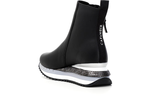 CafèNoir Donna Tronchetto con cerniere in pelle e riporto cocco C1DN1130 Nero/piombo