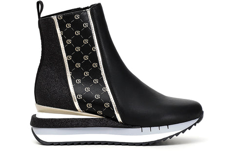 CafèNoir Donna Tronchetto in pelle con dettaglio logo C1DN1140 Nero/platino