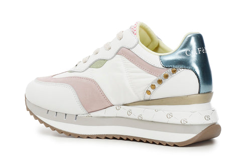 CafèNoir Donna Sneakers in pelle e tessuto multicolor C1DN1370R005 Multi rosa