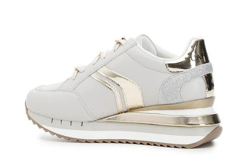 CafèNoir Donna Sneakers in pelle con dettaglio catena C1DN1380N006 Grigio