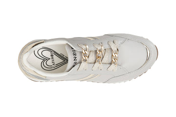 CafèNoir Donna Sneakers in pelle con dettaglio catena C1DN1380N006 Grigio