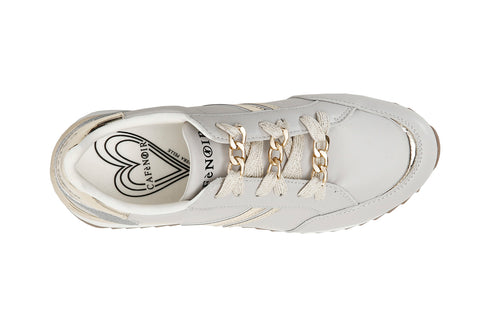 CafèNoir Donna Sneakers in pelle con dettaglio catena C1DN1380N006 Grigio