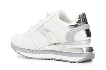 CafèNoir Donna Sneakers in pelle con dettaglio catena C1DN1380W001 Bianco