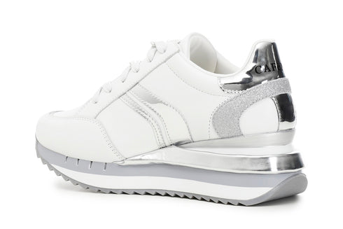 CafèNoir Donna Sneakers in pelle con dettaglio catena C1DN1380W001 Bianco